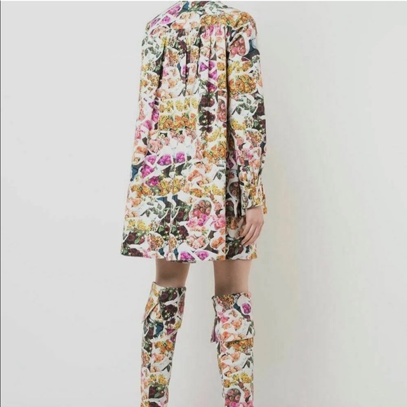 Adam Lippes floral print silk faille tiered mini dress. With pockets! - Picture 4 of 7